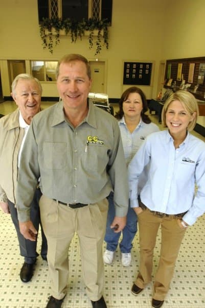The Clements family in the lobby of the downtown Augusta shop