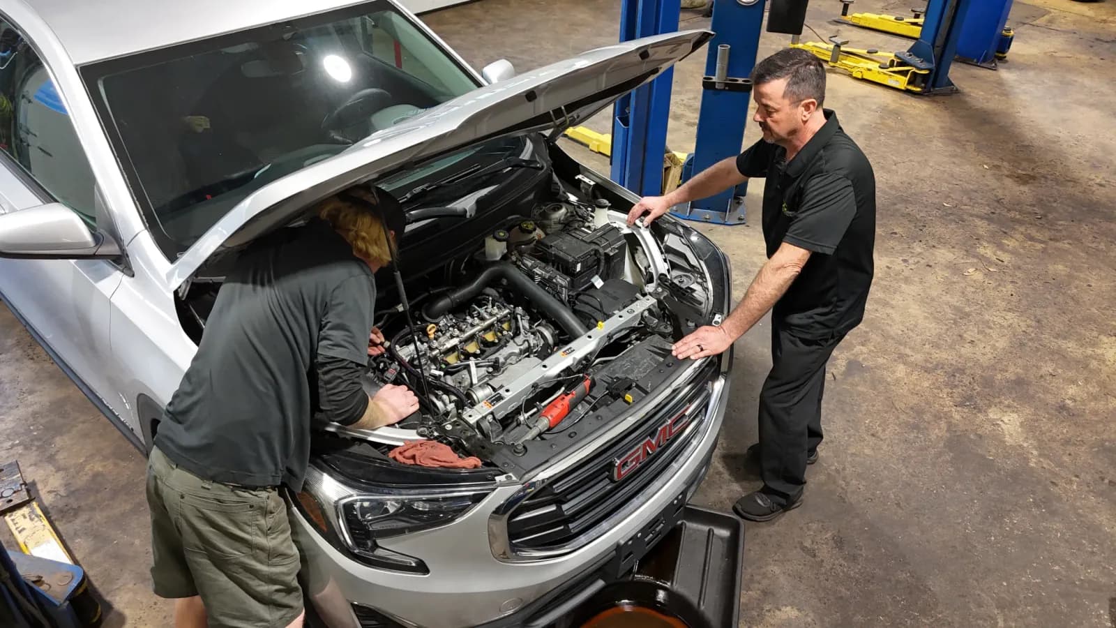 C&C Automotive technicians working on a vehicle in Martinez, GA