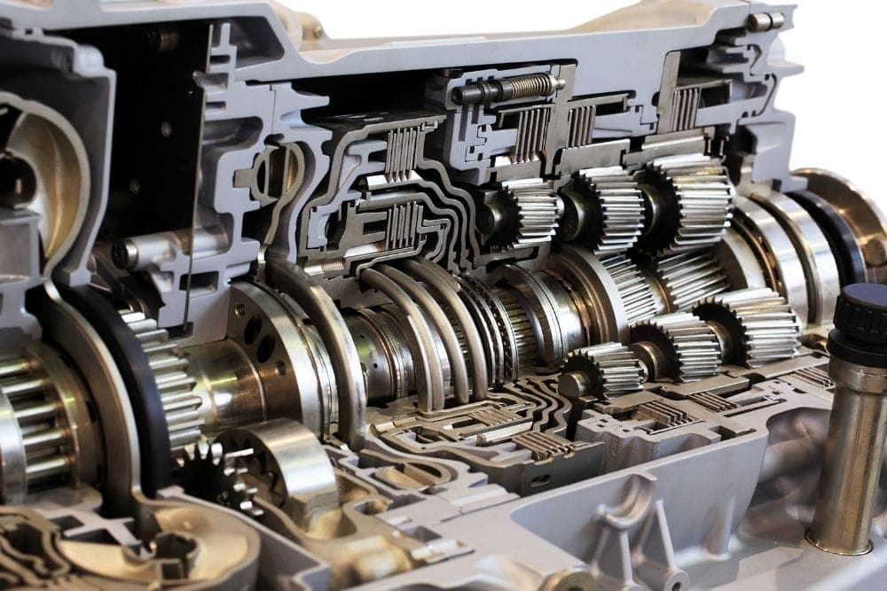 Transmission repair in progress at the auto shop